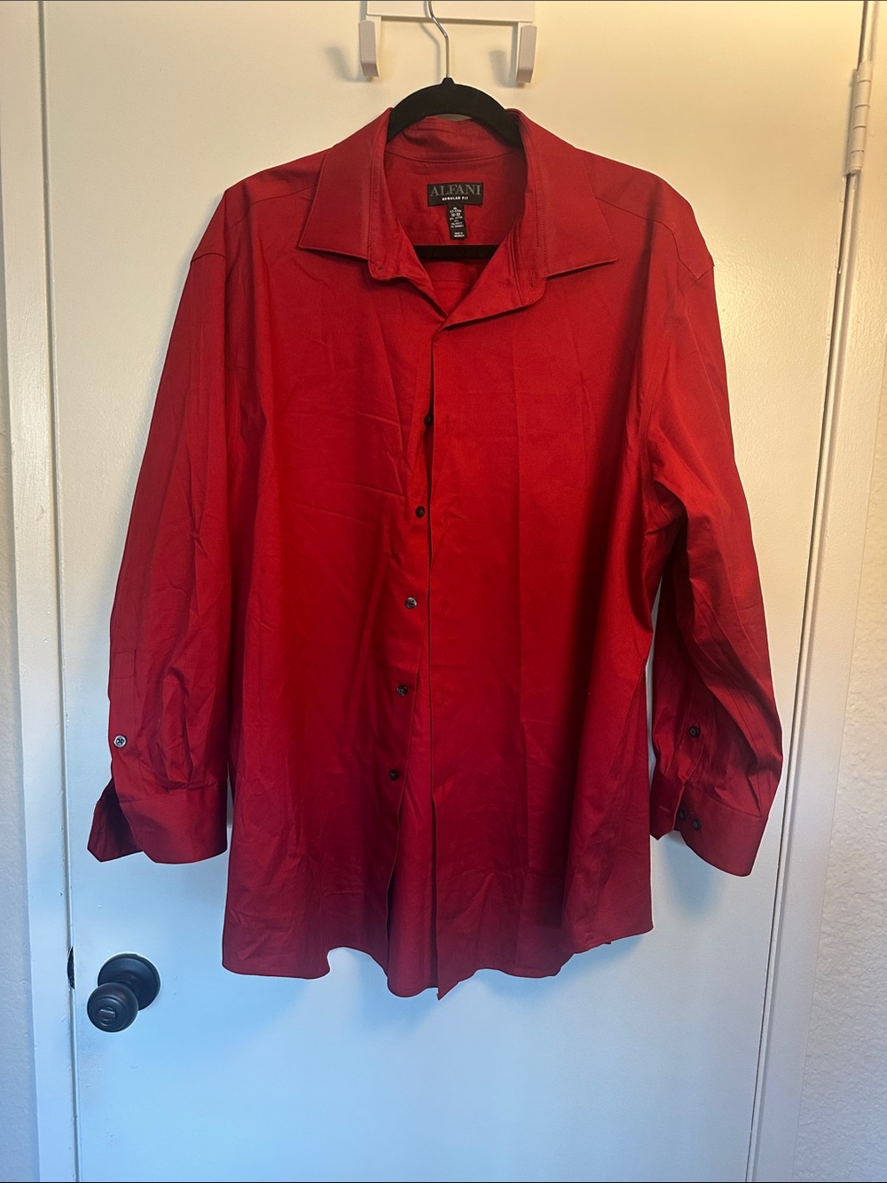 Alfani Men’s Red Long-Sleeve Button-Up Dress Shirt
